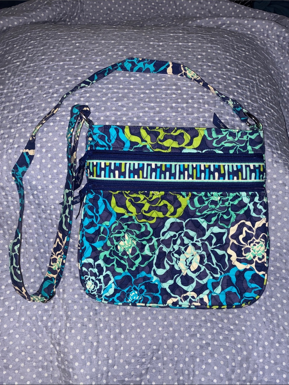 Vera Bradley Katalina Blues Blue, Green, Off White Floral Shoulder Bag